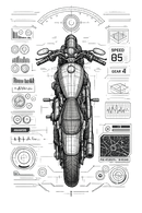 Harley davidson sportster [Hoodie] - Top-Down Tech - Back Print
