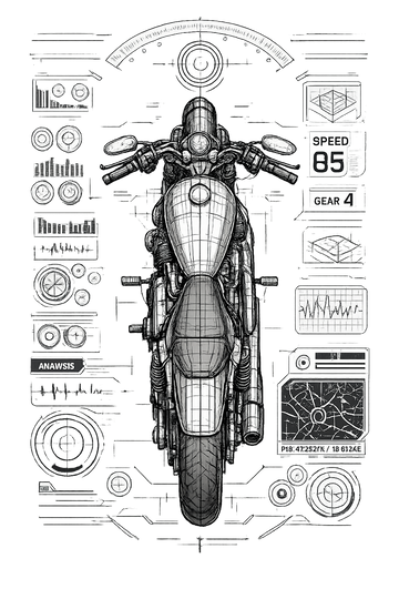 Harley davidson sportster [Hoodie] - Top-Down Tech - Back Print