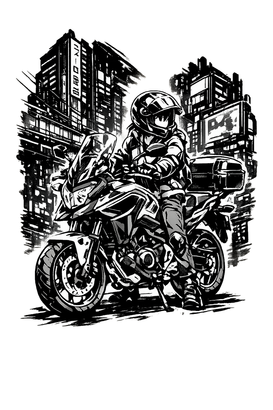 Honda nc 700 [Sweatshirt] - Manga Neon City - Rücken Print
