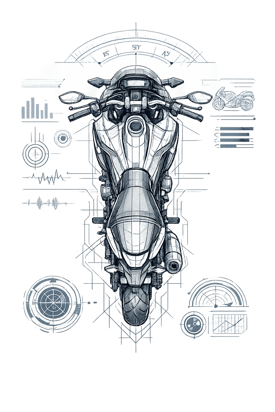 Honda nc 700 [Hoodie] - Top-Down Tech - Back Print