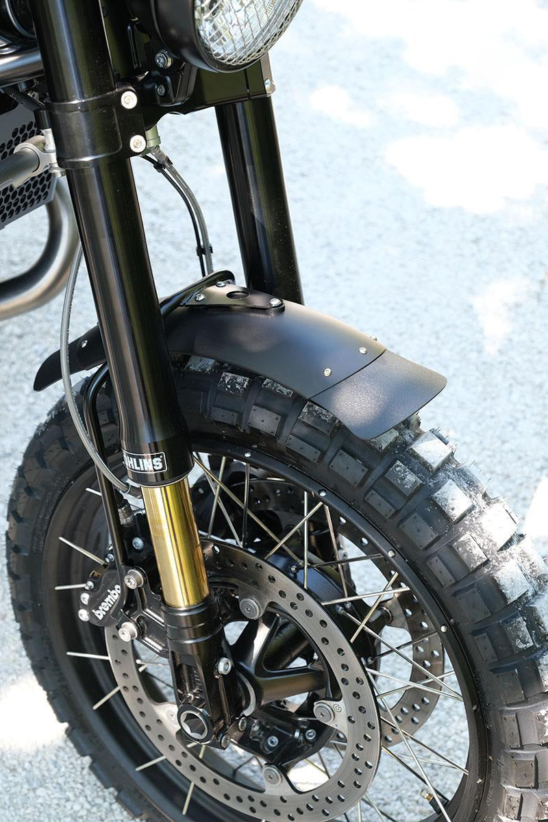 BMW R nineT 1200 Urban G/S (hoher Auspuff) [2017-2023] - Öhlins USD-Gabelsatz + Einheit Garagenplatten und -füße (Standardhöhe)