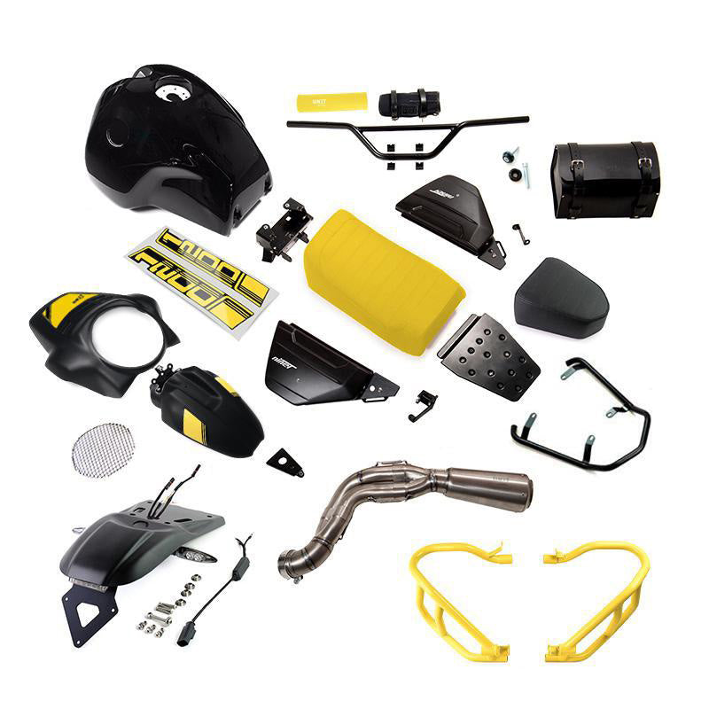 BMW R nineT 1200 Roadster [2014-2023] - Kit PARIS DAKAR Gelb 40th mit Zubehör