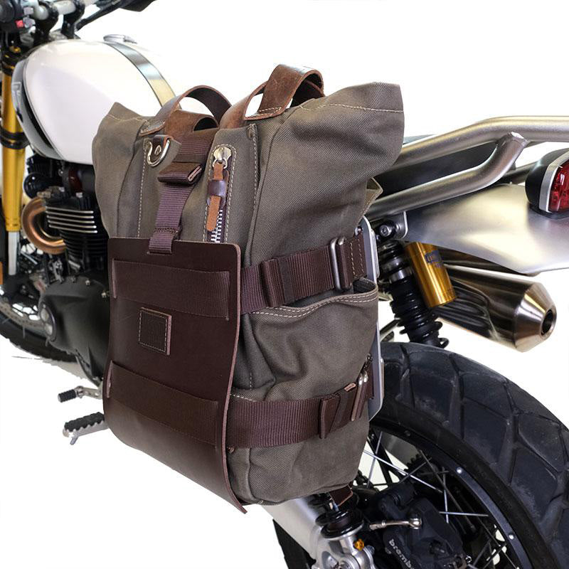 BMW R nineT 1200 Roadster [2014-2023] - Aluminium-Taschenhalter mit verstellbarer Lederfront, Schnellkupplung und Rahmen