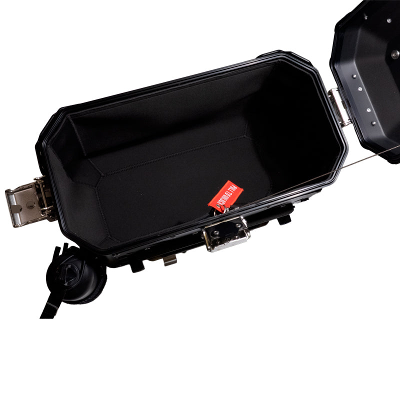 BMW F 900 GS [2023-] - Neopren-Futter Aluminiumtaschen Atlas 39L + 32L Auspuffseiten + Neopren-Futter Atlas 44L-Topcase