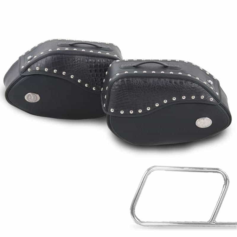 Sacoche moto [Hepco & Becker] - sacoches ivoire noir - support de sacoche tube