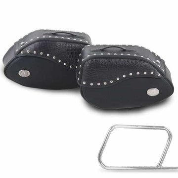 Motorradtasche [Hepco & Becker] - Satteltaschen Ivory schwarz – Rohrpacktaschenhalter