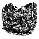 Suzuki dl 800 [Hoodie] - Manga Neon City - Chest Print