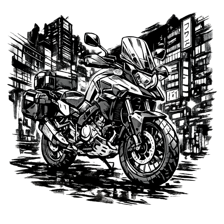Suzuki dl 800 [Hoodie] - Manga Neon City - Chest Print