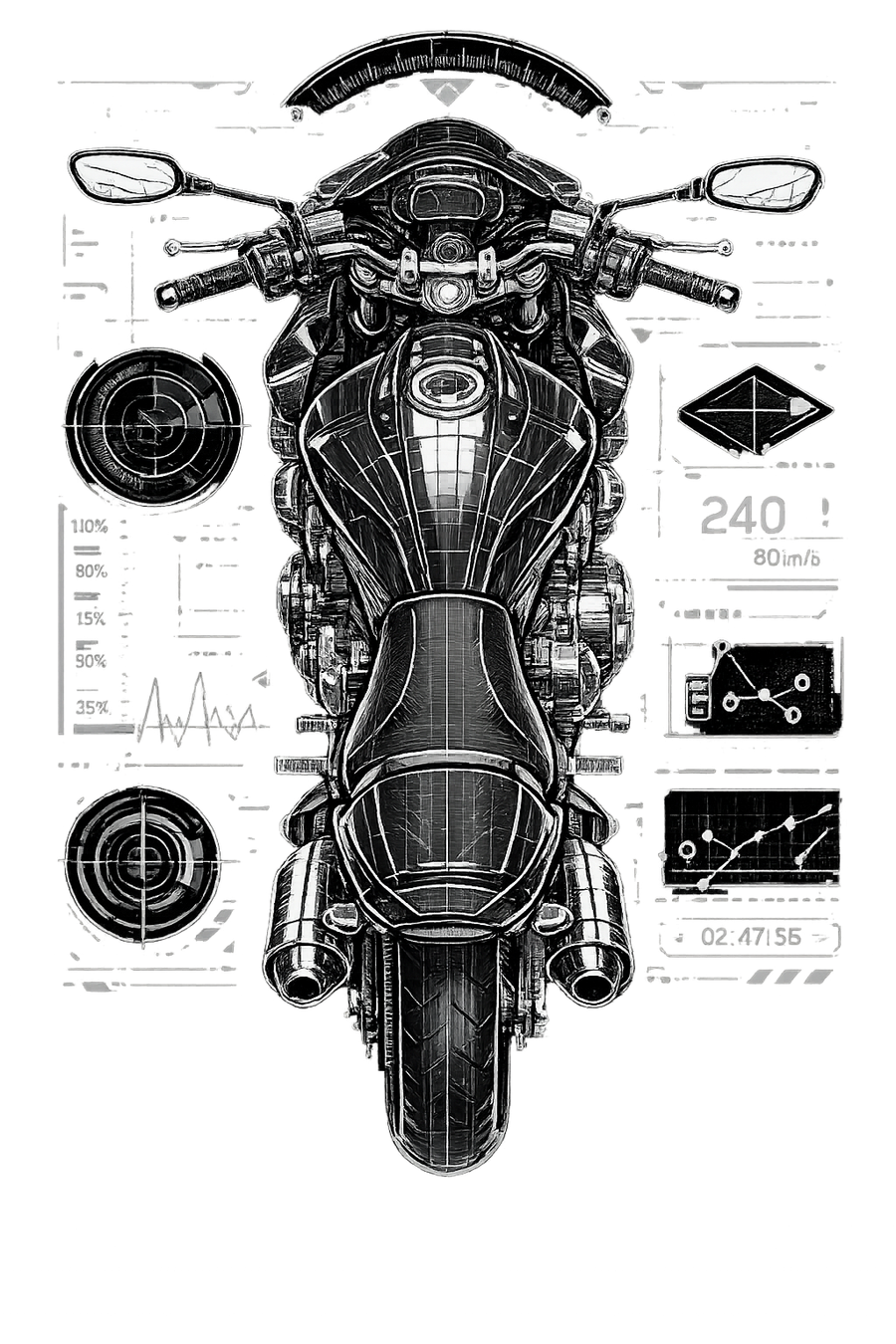 Suzuki gsf 650 [Felpa con cappuccio] - Tecnologia top-down - Stampa sul petto