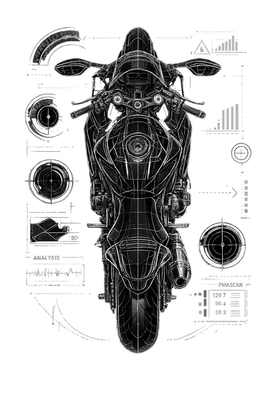 Suzuki GSX-R 600 [Cup Black] - Top-Down Tech - One-Sided