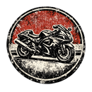 Suzuki hayabusa gsx1300r [Cup Black] - Badge grunge - Su un solo lato