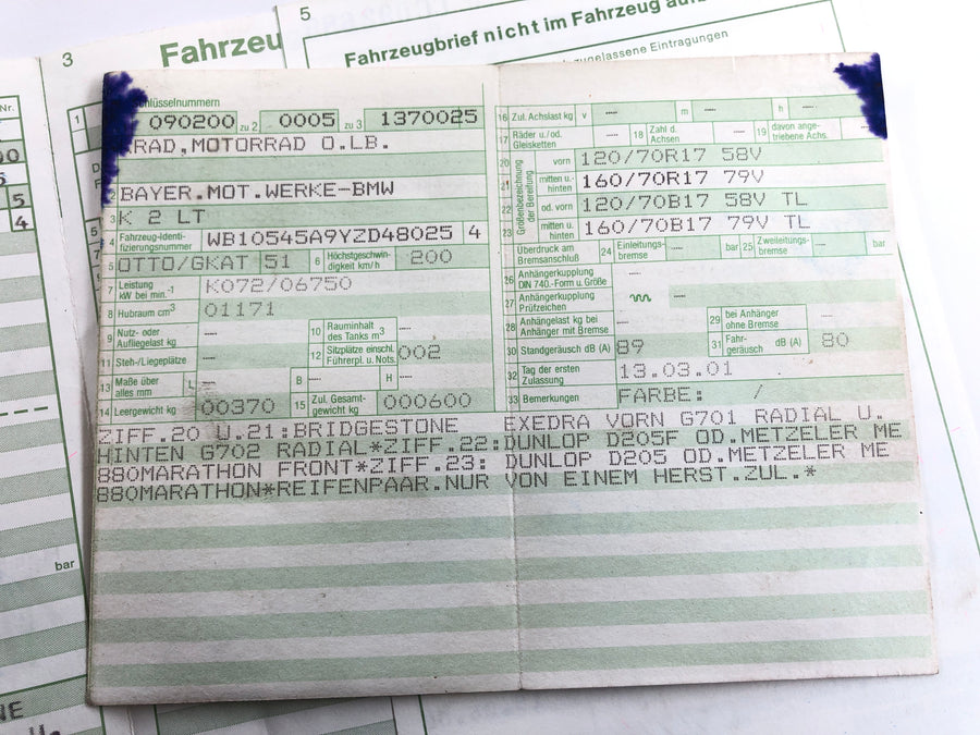 BMW K 1200 LT [2002] - Rahmen mit Papieren